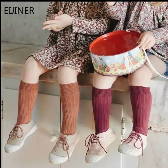 Kids L cotton knee high socks pink 3-5 years - Picture 3 of 7